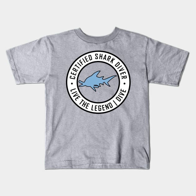 Certified Shark Diver Kids T-Shirt by TCP